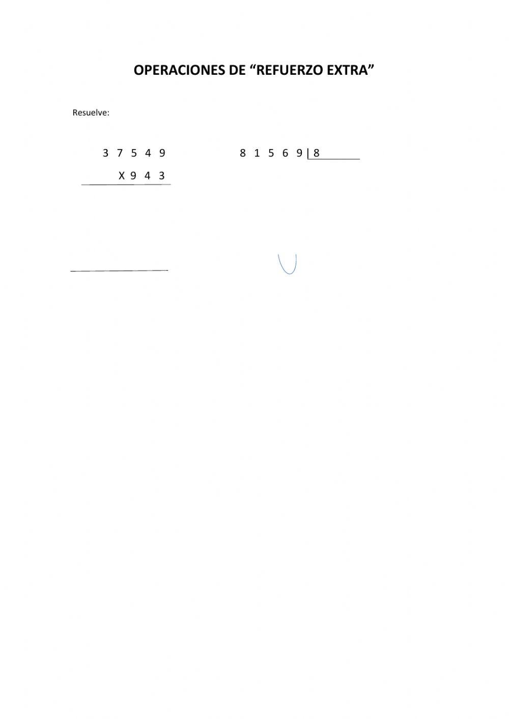 Division de 1 cifra y multiplicacion de 3 cifras