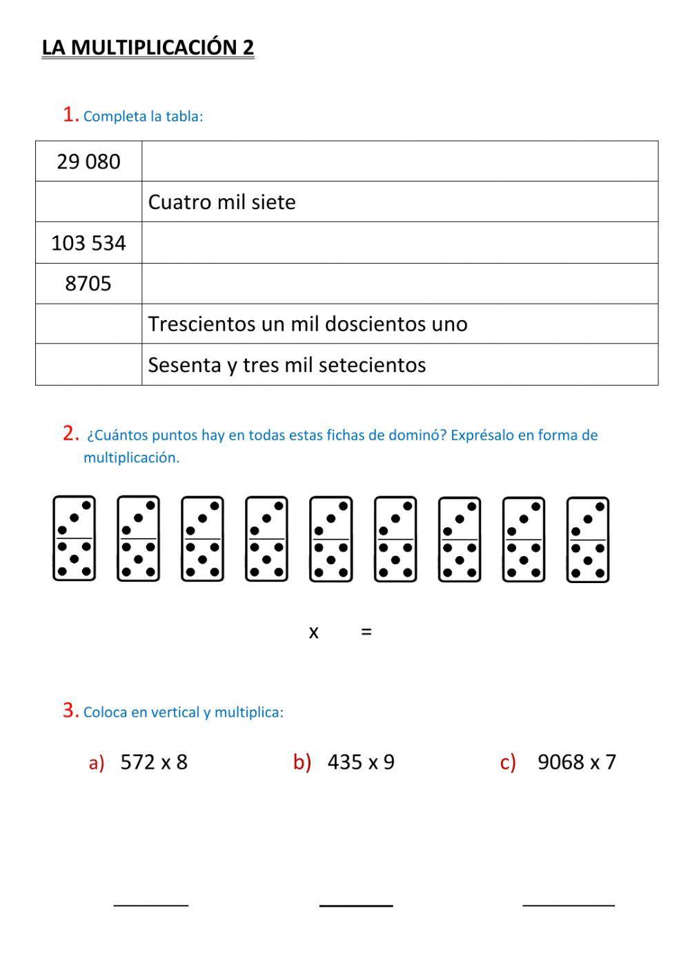 La multiplicación 2