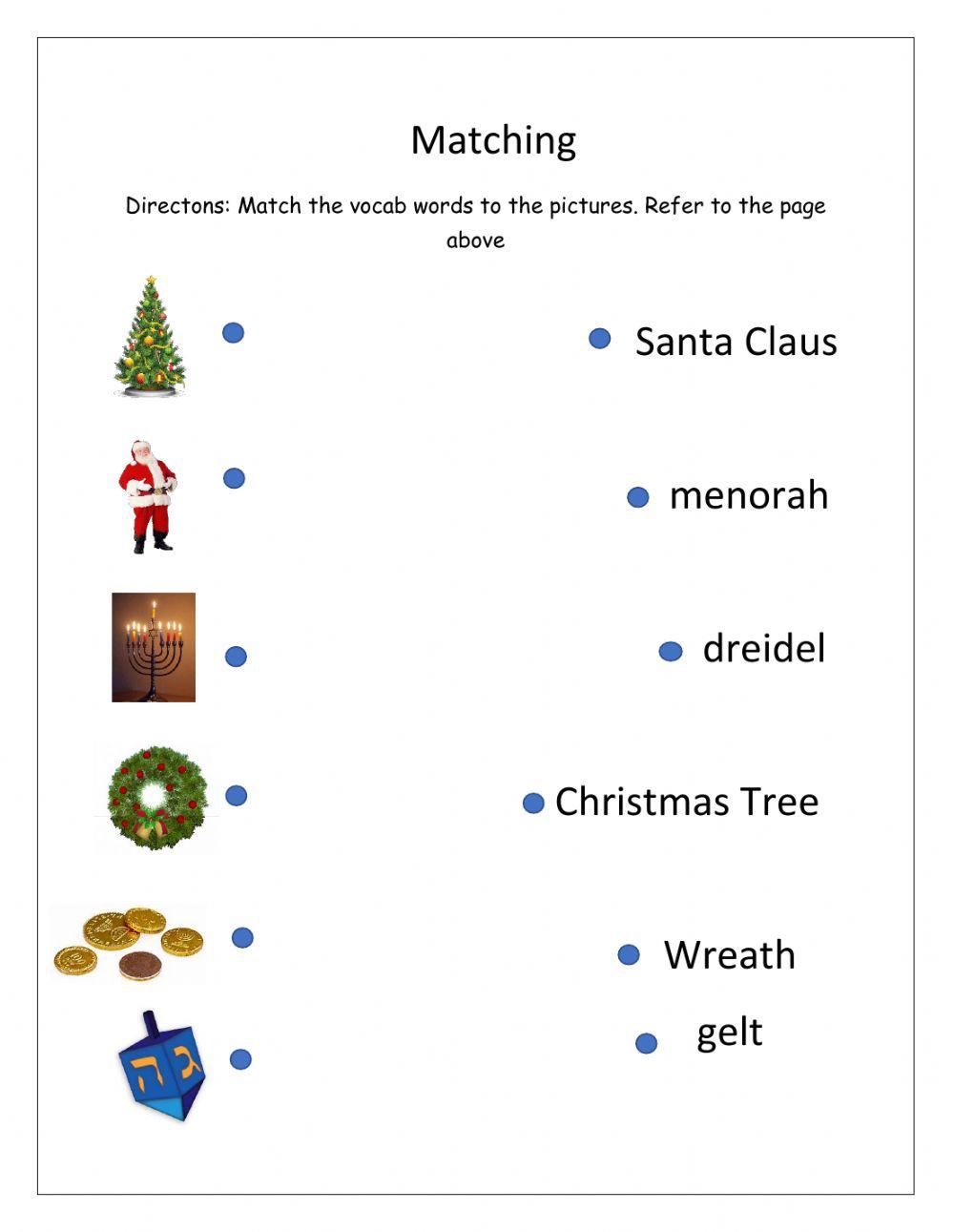 Christmas hanukkah tree map and mathcing