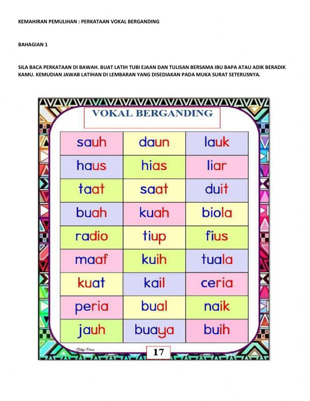 Perkataan Vokal Berganding