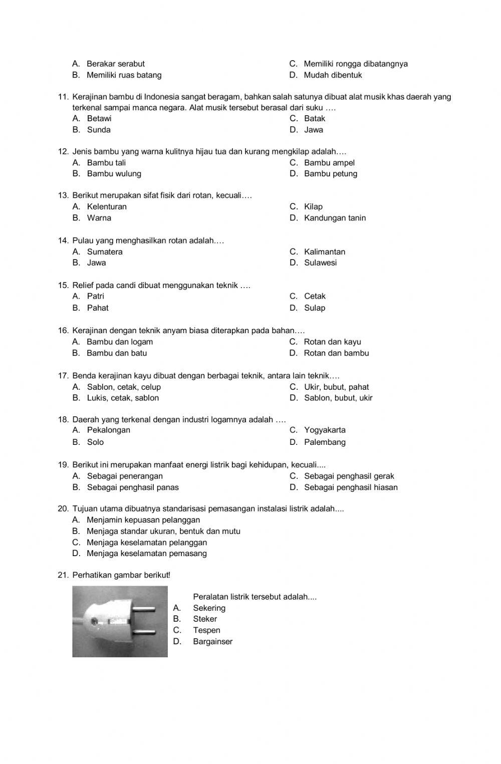 Soal pas gasal prakarya 9 2020-2021