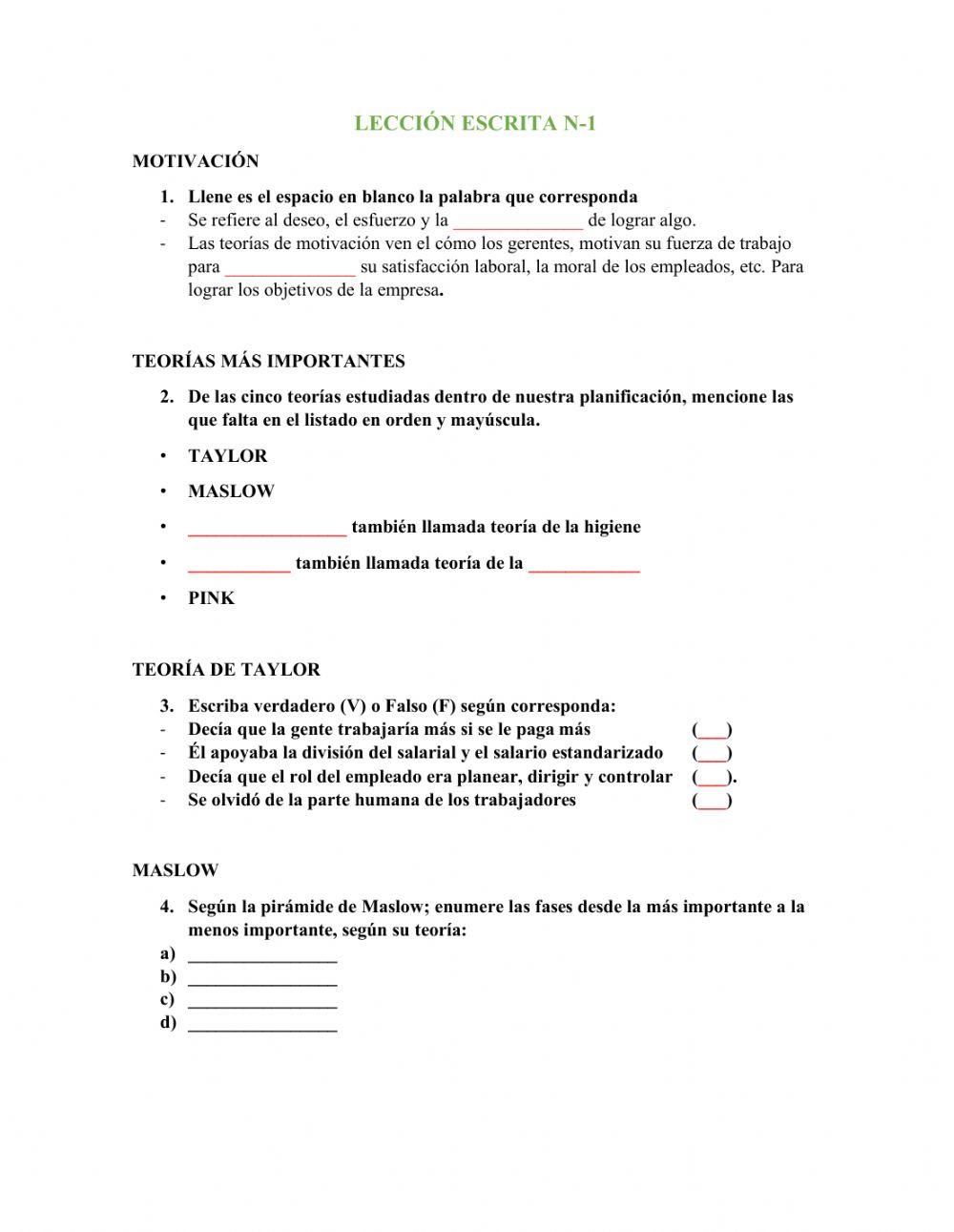 Teoría de la motivación