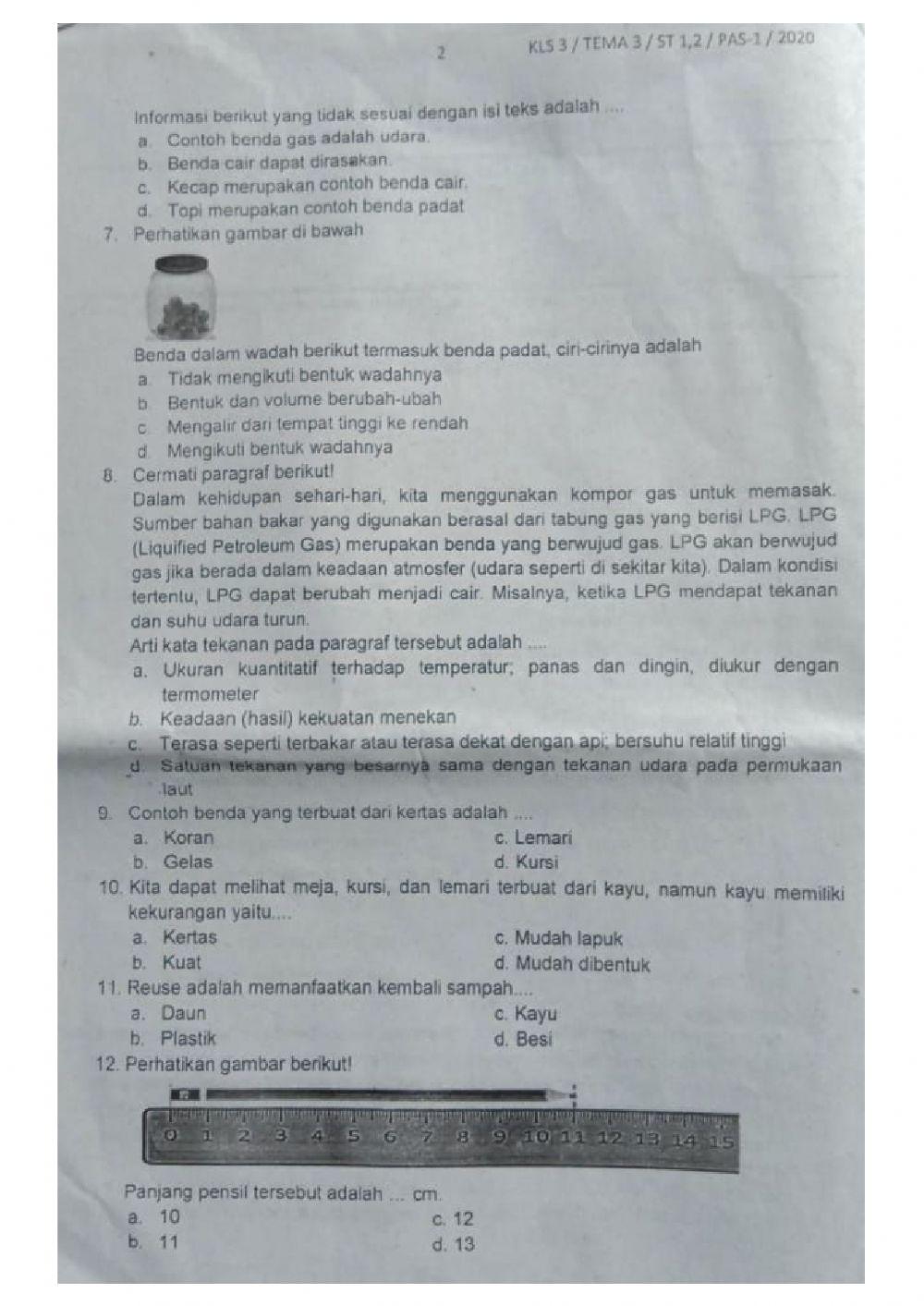 PAS Tematik Tema 3 Sub tema 1 san 2