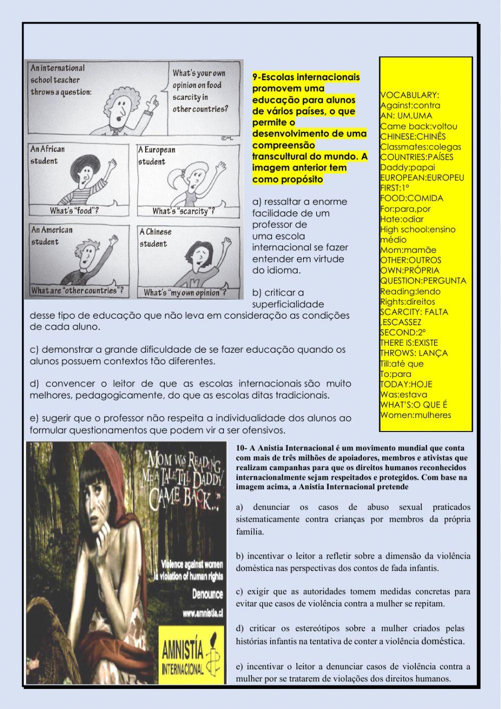 Revisão :Interpretação,Futuro e grau do adjetivo
