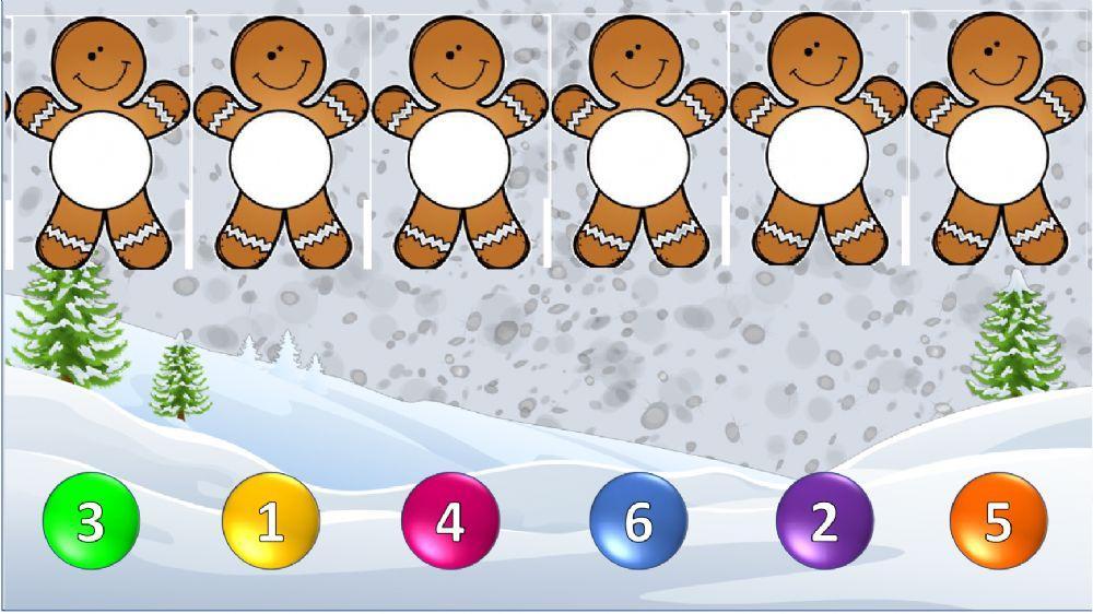 Ordena los números del 1 al 6