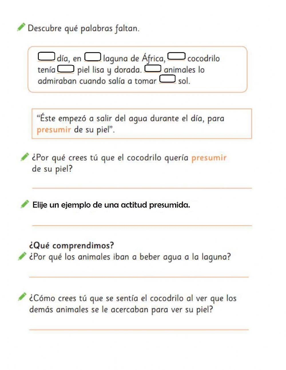 Lectura comprensiva - La piel del cocodrilo