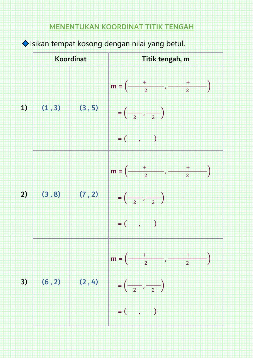 Koordinat: titik tengah