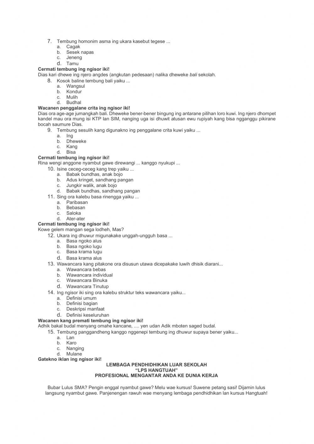 HER PAS Bahasa Daerah