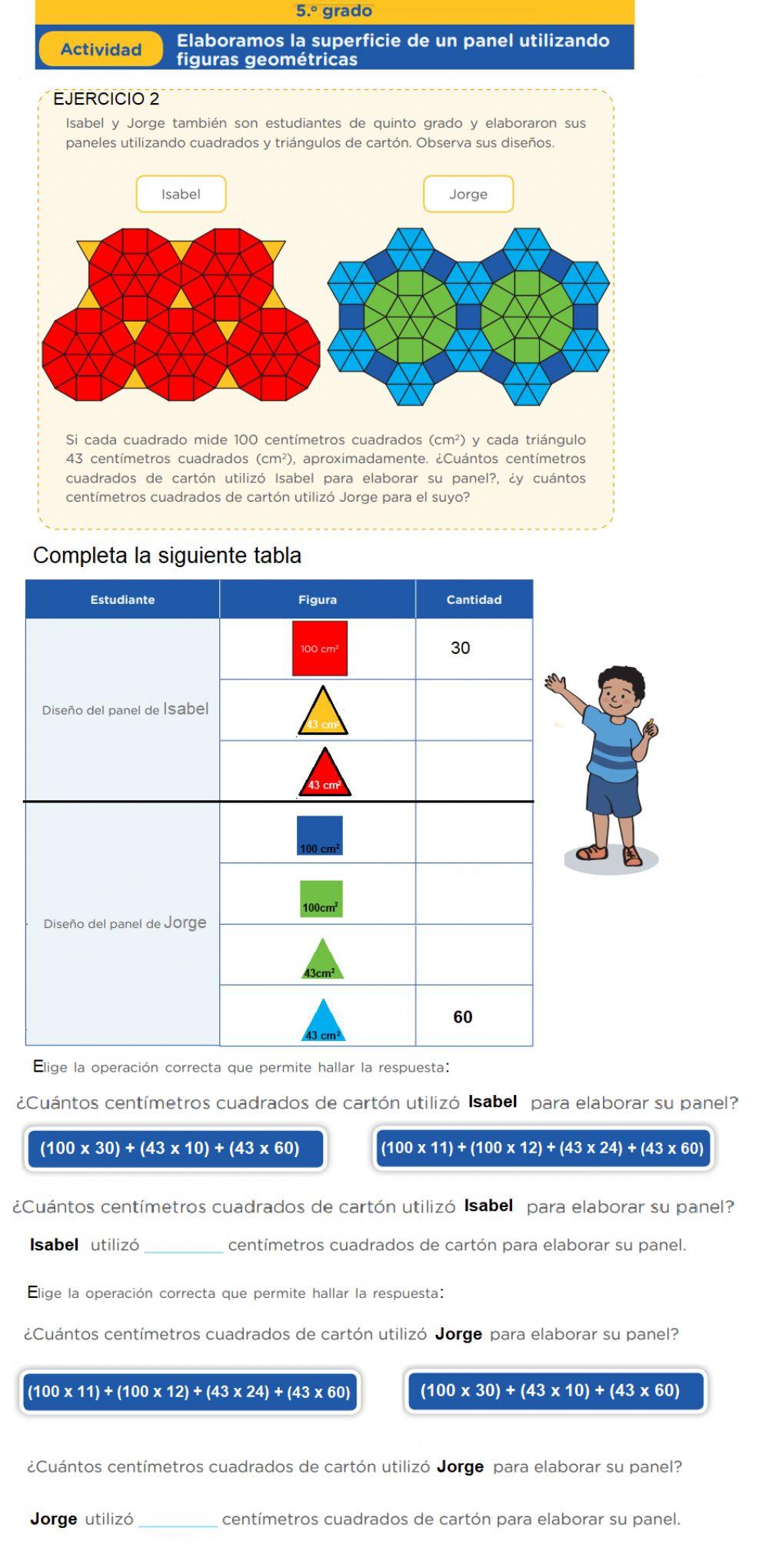 Calcular el área de la superficie del panel
