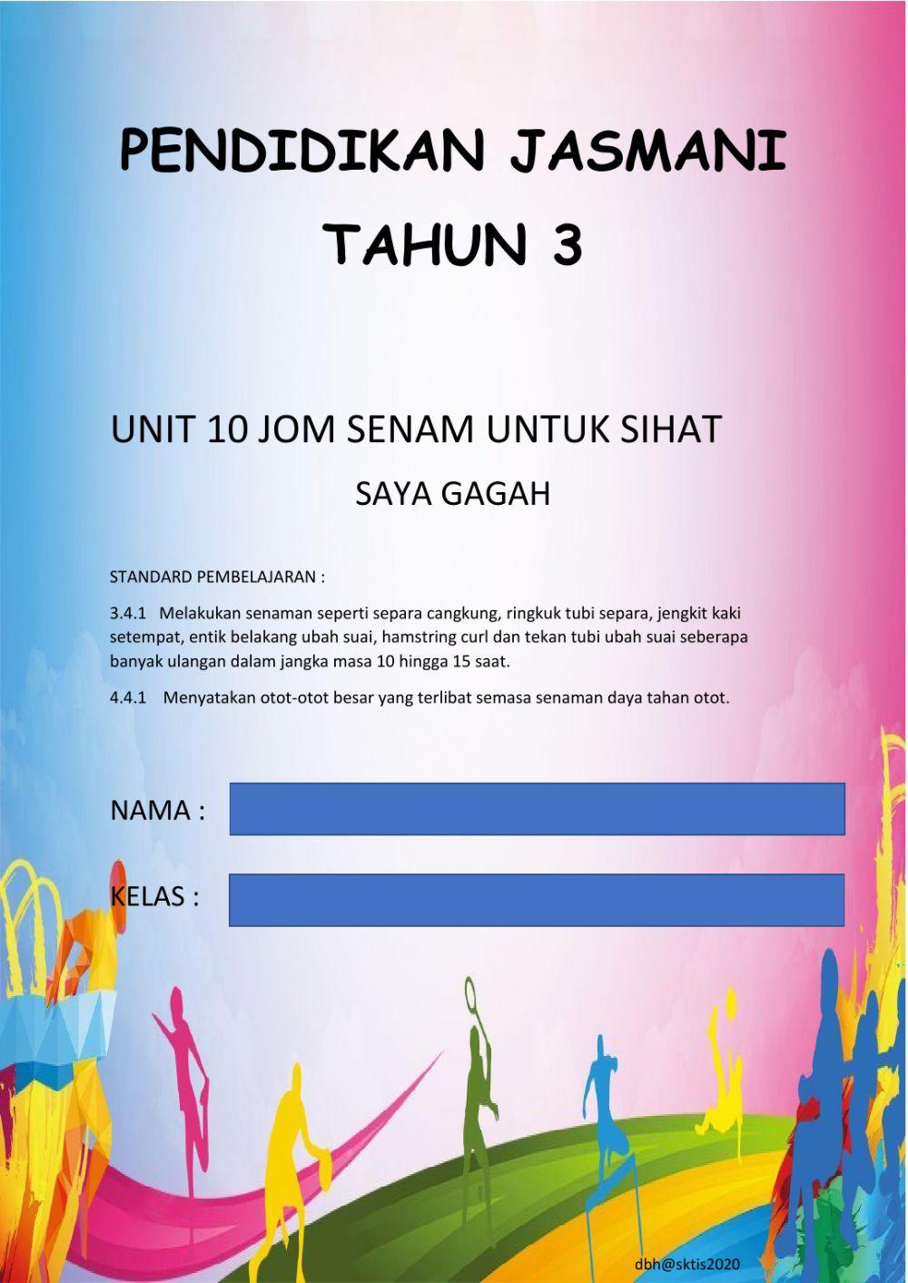 Pj tahun 3 jom senam untuk sihat otot