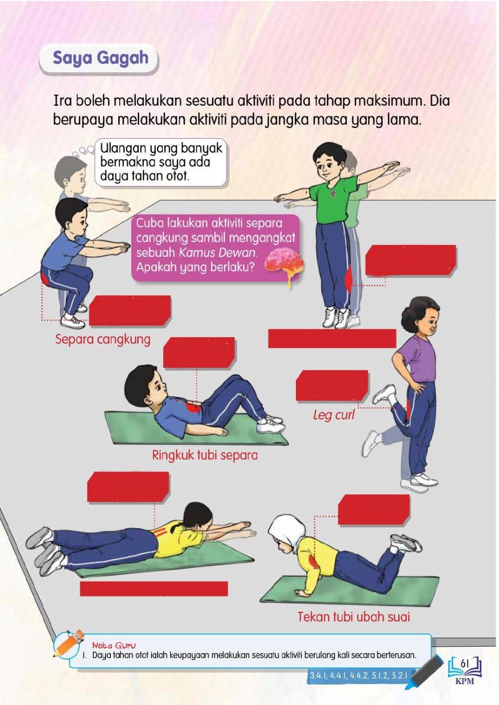 Pj tahun 3 jom senam untuk sihat otot