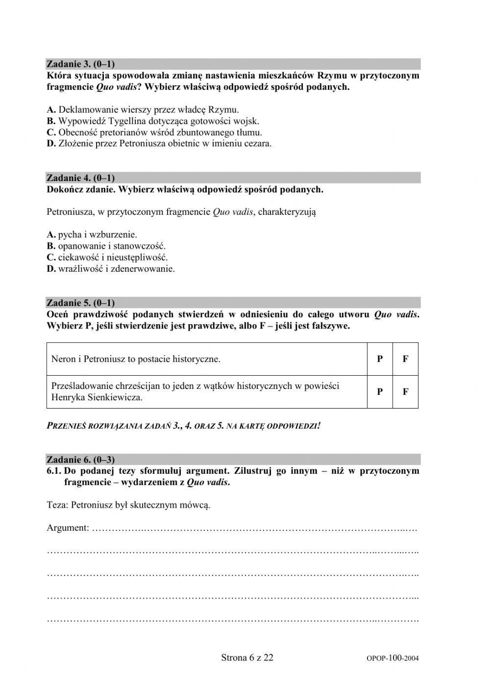 Egzamin ósmoklasisty część 1