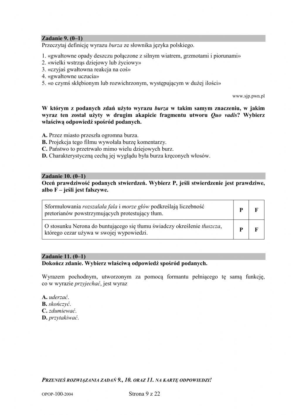 Egzamin ósmoklasisty część 1