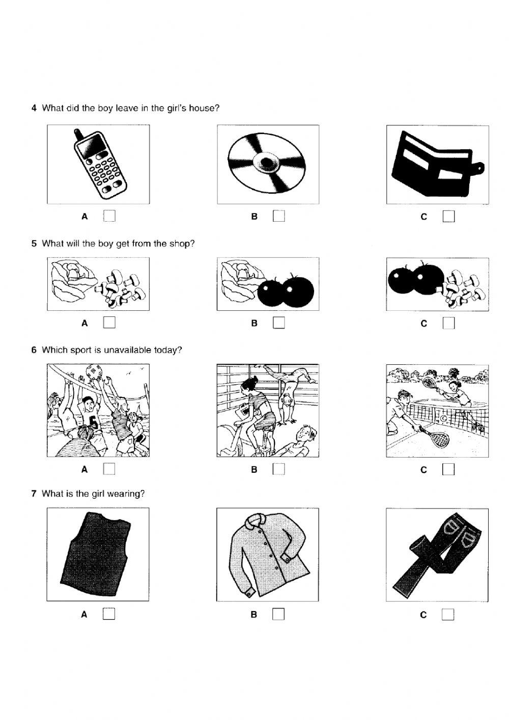 PET Listening EXAM Pre-int