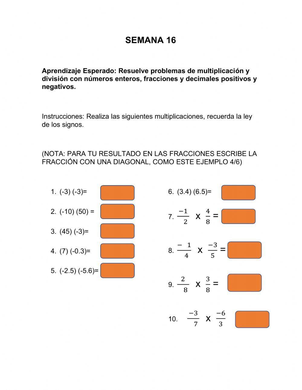 Multiplicacion de números con signo