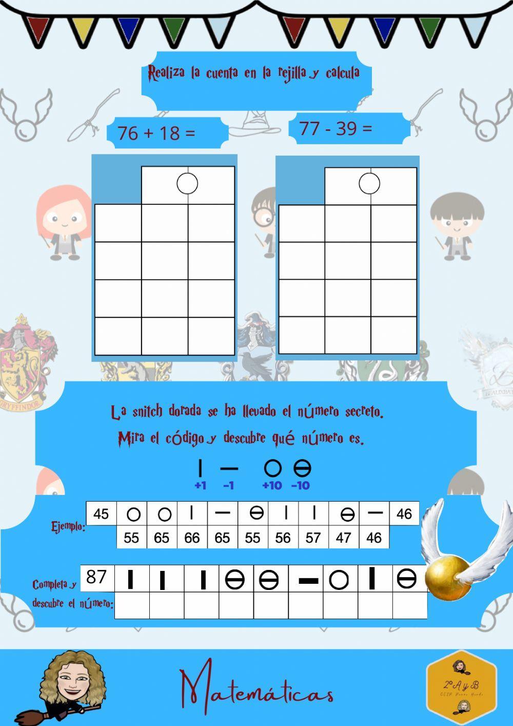 Suma resta ABN símbolos