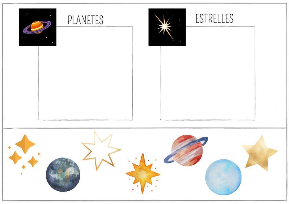 Classificar estrelles i planetes