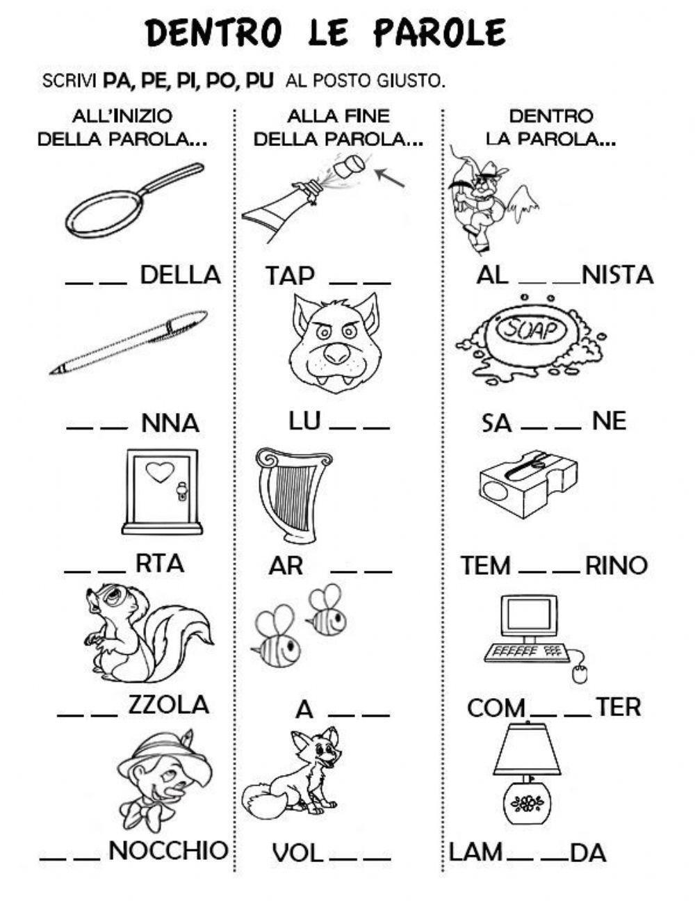 Completa con le sillabe