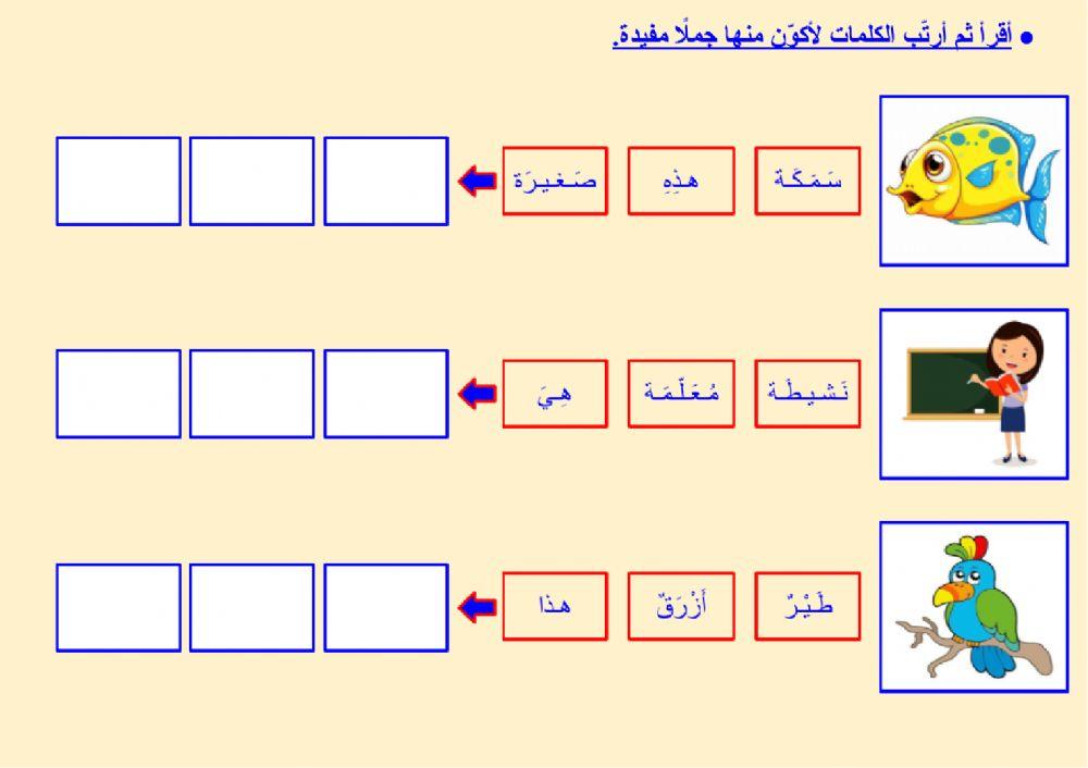 الكتابة الوظيفية - ترتيب الكلمات لتكوين جمل بسيطة