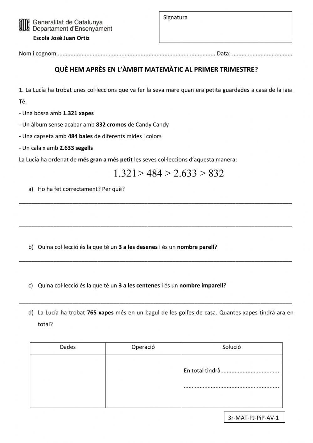 Els nombres de 4 xifres-avaluació