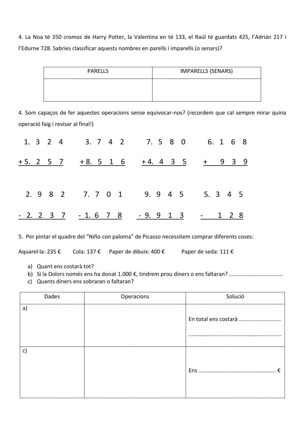 Els nombres de 4 xifres-avaluació
