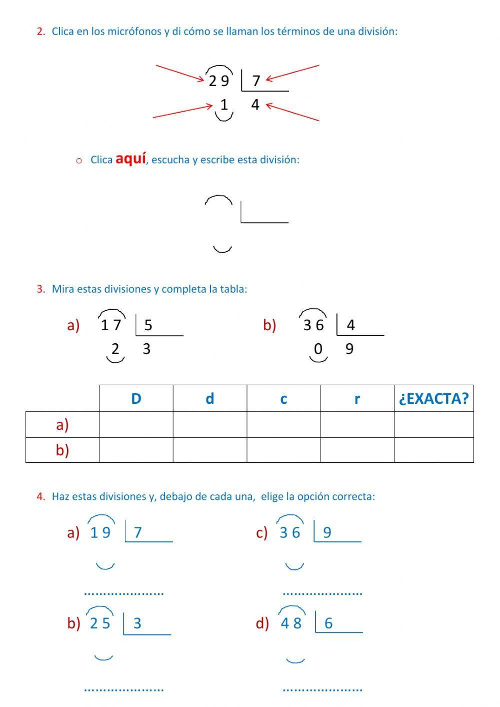 La división por una cifra 1