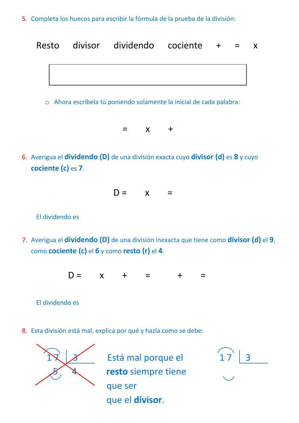 La división por una cifra 1