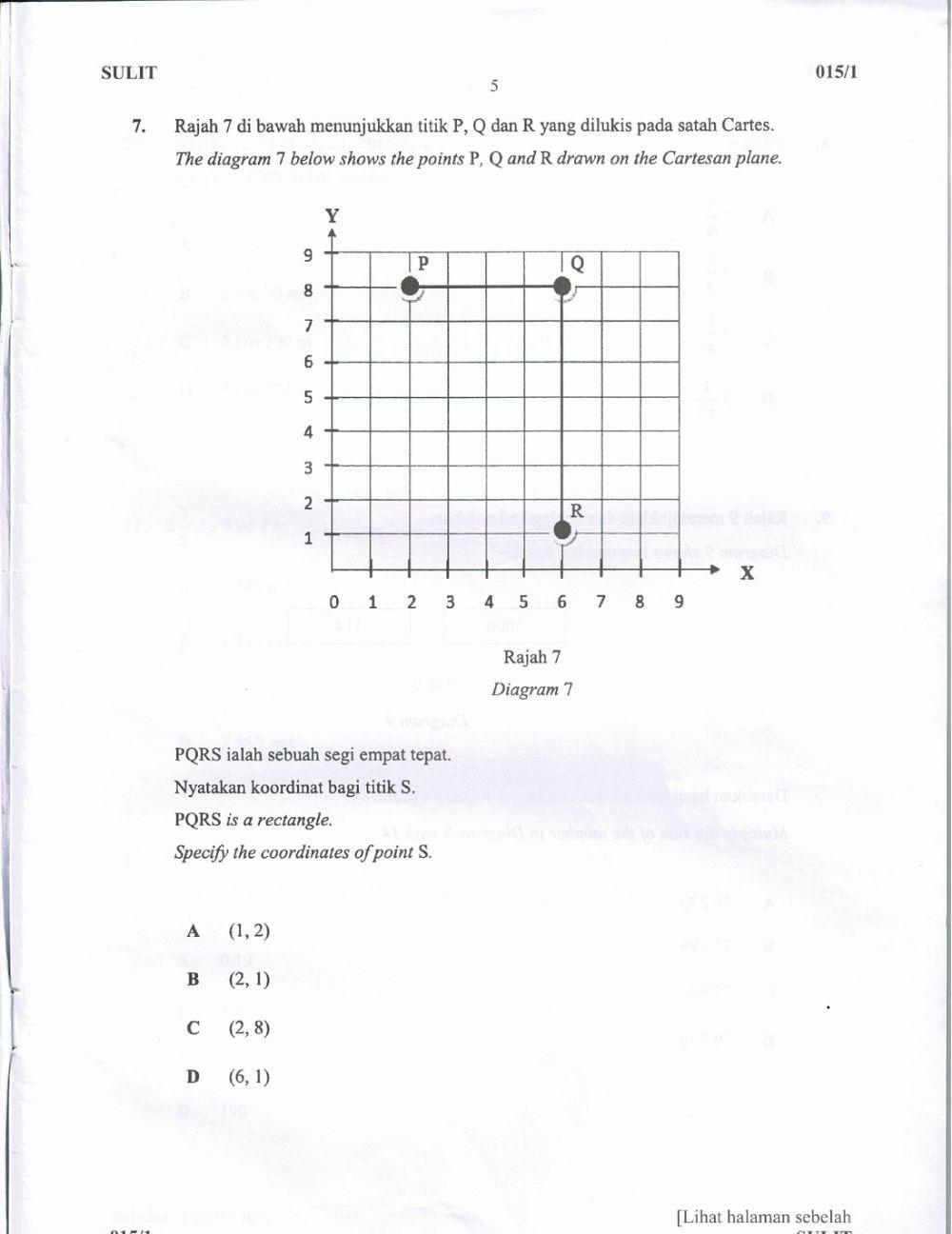 Ujian Pengesanan Matematik Kertas 1