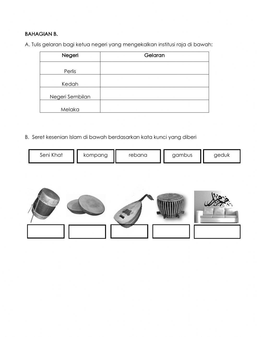 Set 1 Latihan Ulang Kaji Sejarah Tahun 5