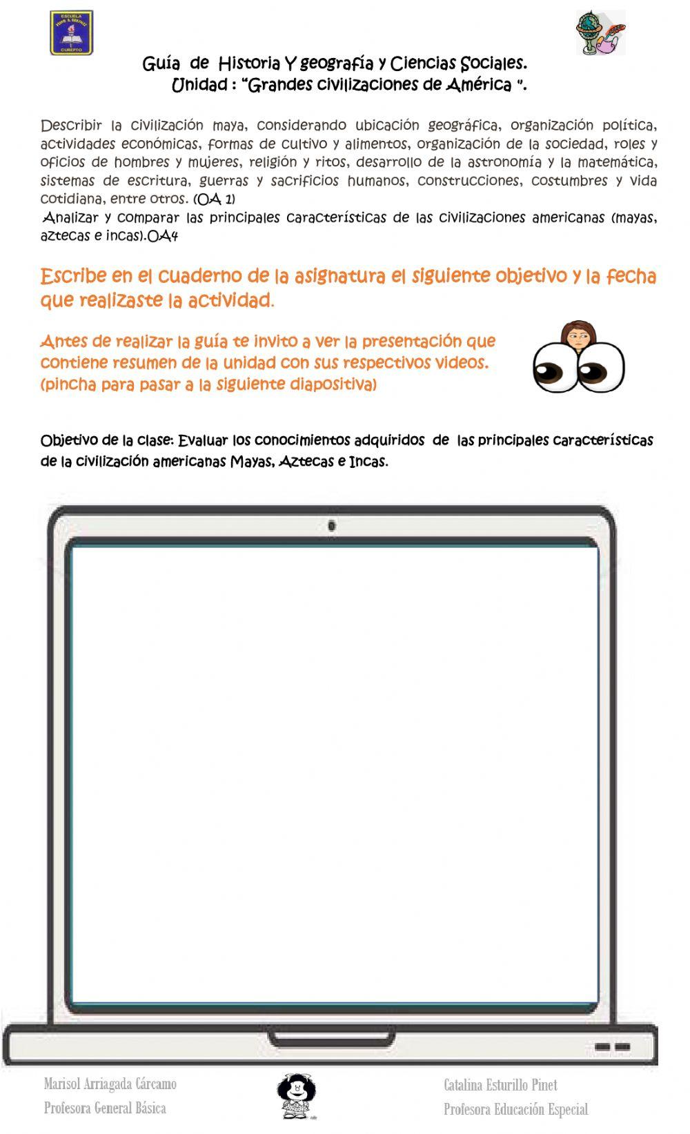Guía evaluada Historia y Geografía pueblos mesoamericanos