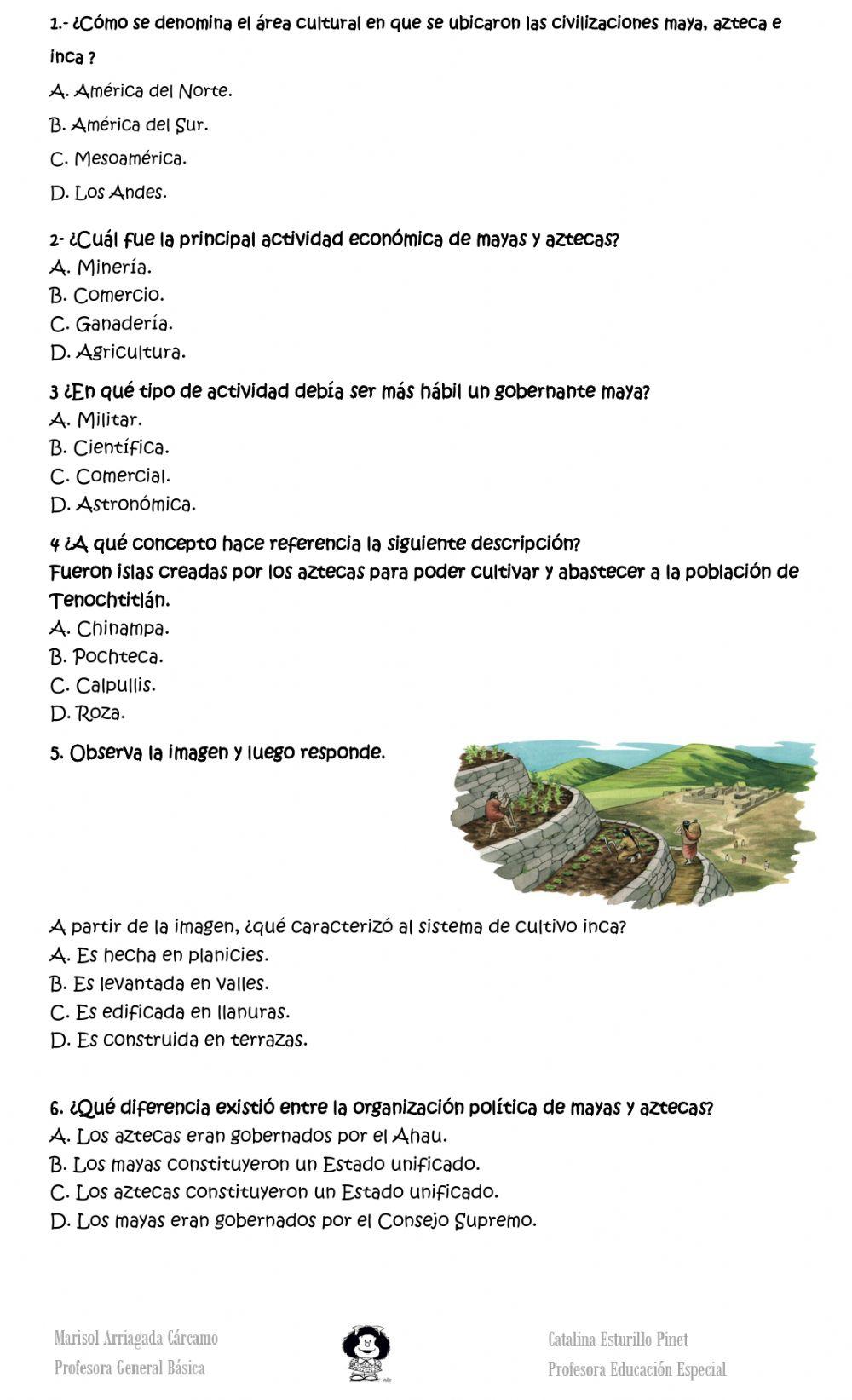 Guía evaluada Historia y Geografía pueblos mesoamericanos