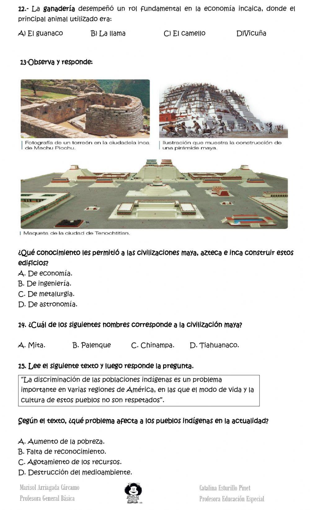 Guía evaluada Historia y Geografía pueblos mesoamericanos