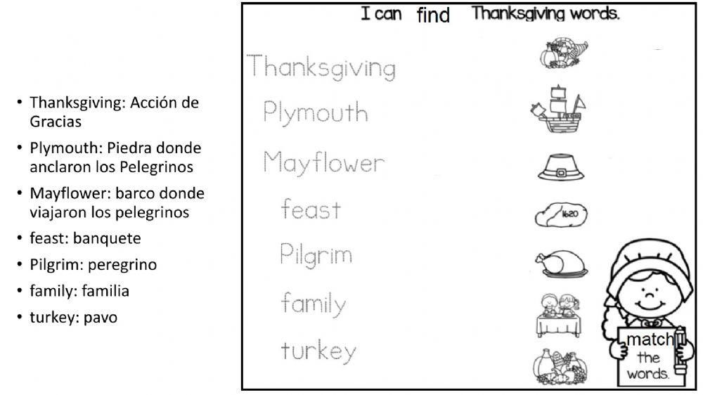 Thanksgiving Day Vocabulary