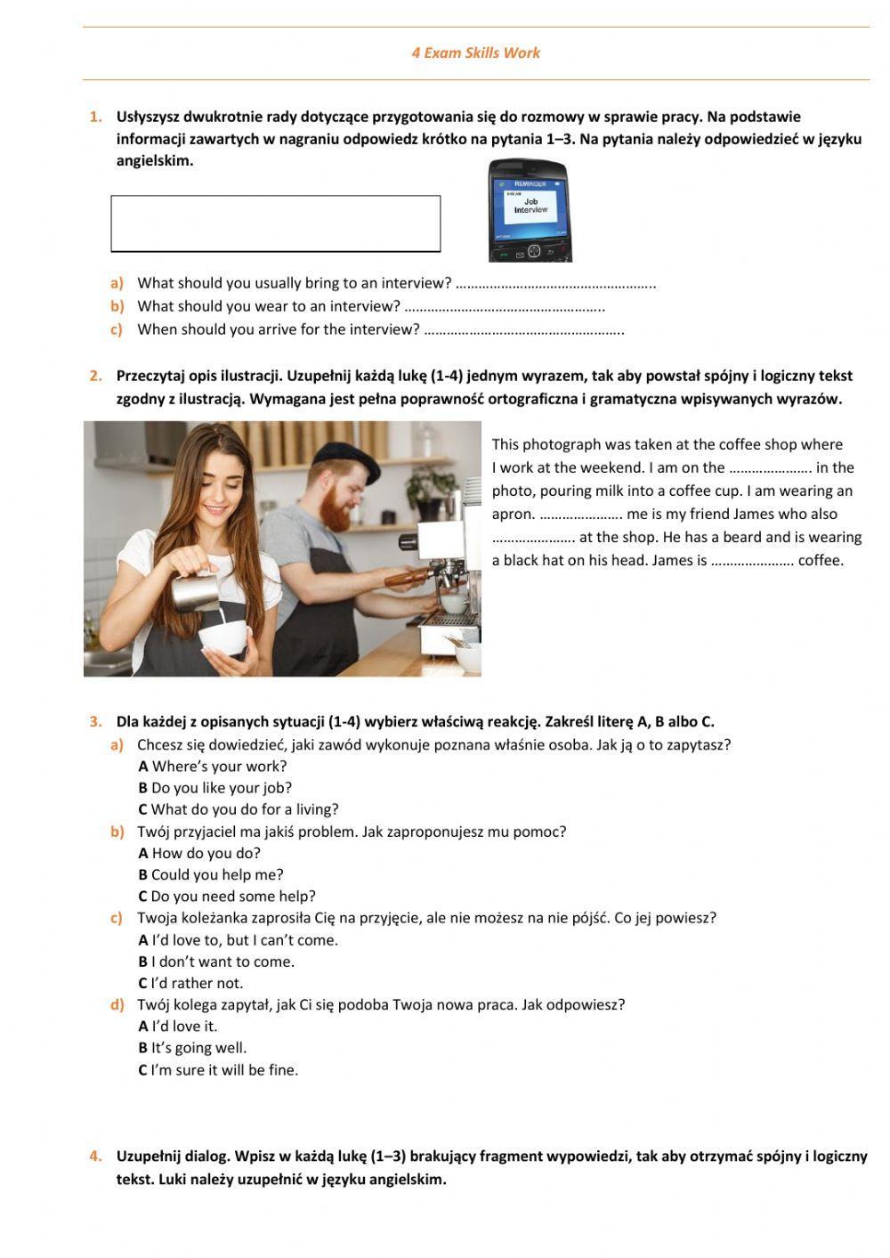 E8 U4 Exam Skills Work