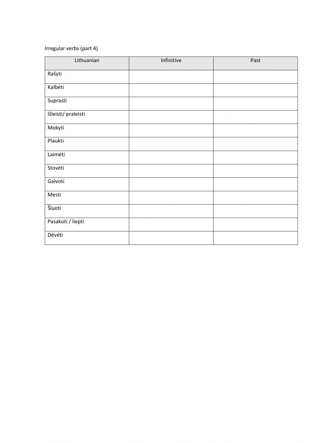 Irregular verbs (part 4)