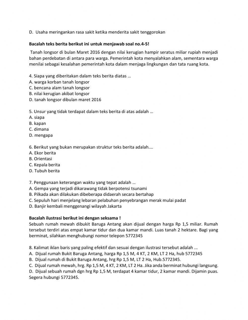 HER PAS Bahasa Indonesia Kelas 8