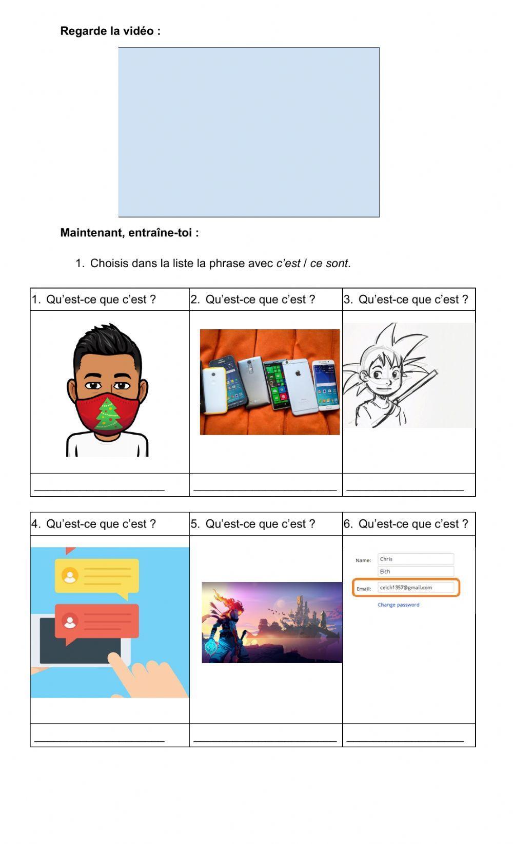 La question « Qu'est-ce que c'est ? »