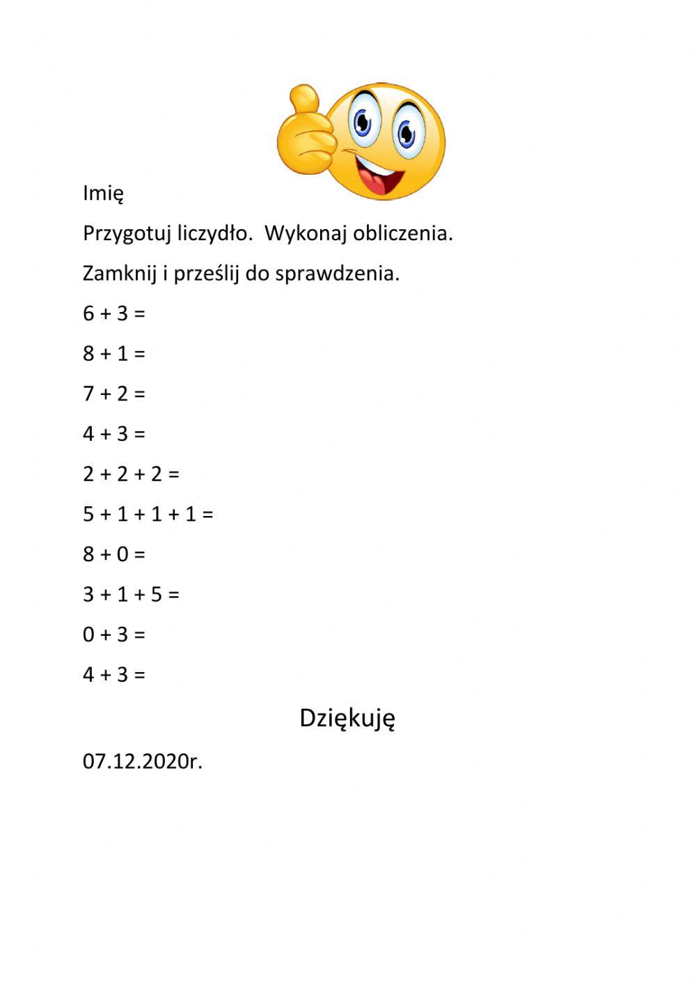 Obliczenia w zakresie 9.