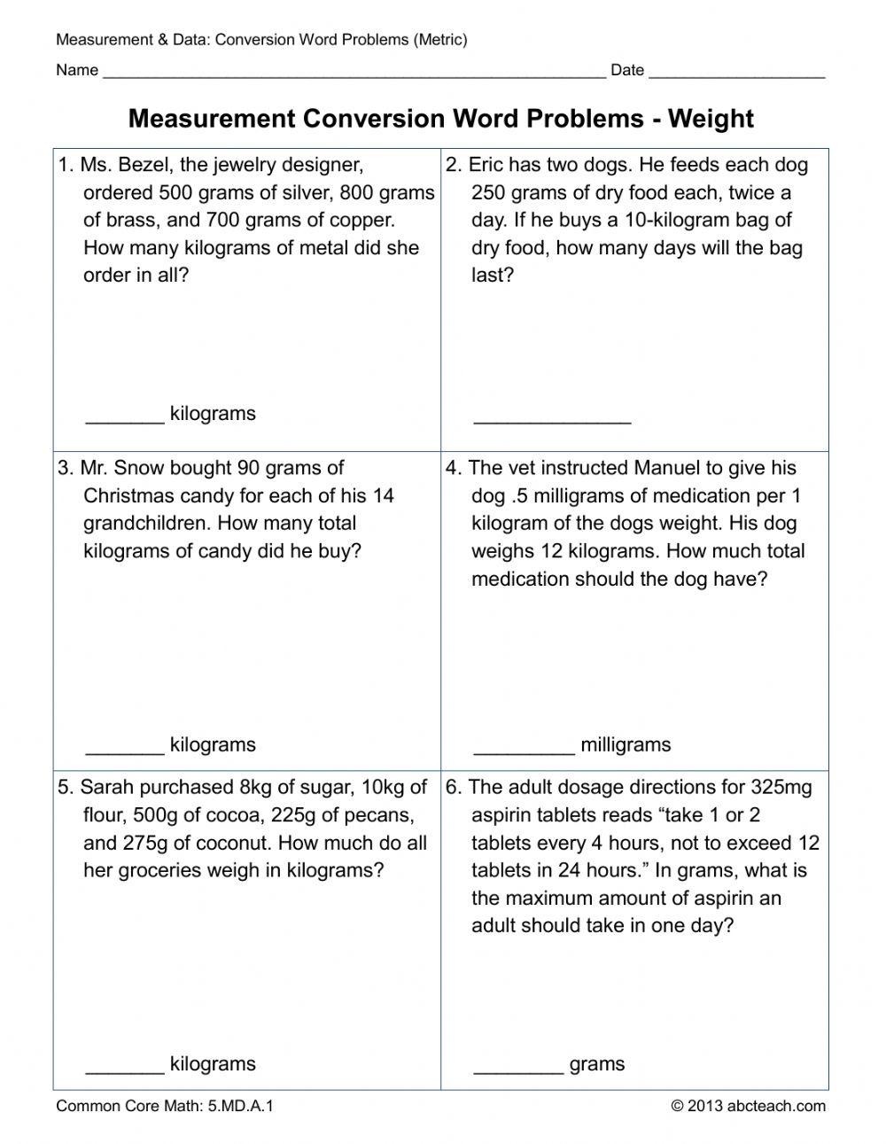 6306044 | Metric Unit Conversion Word Problems
