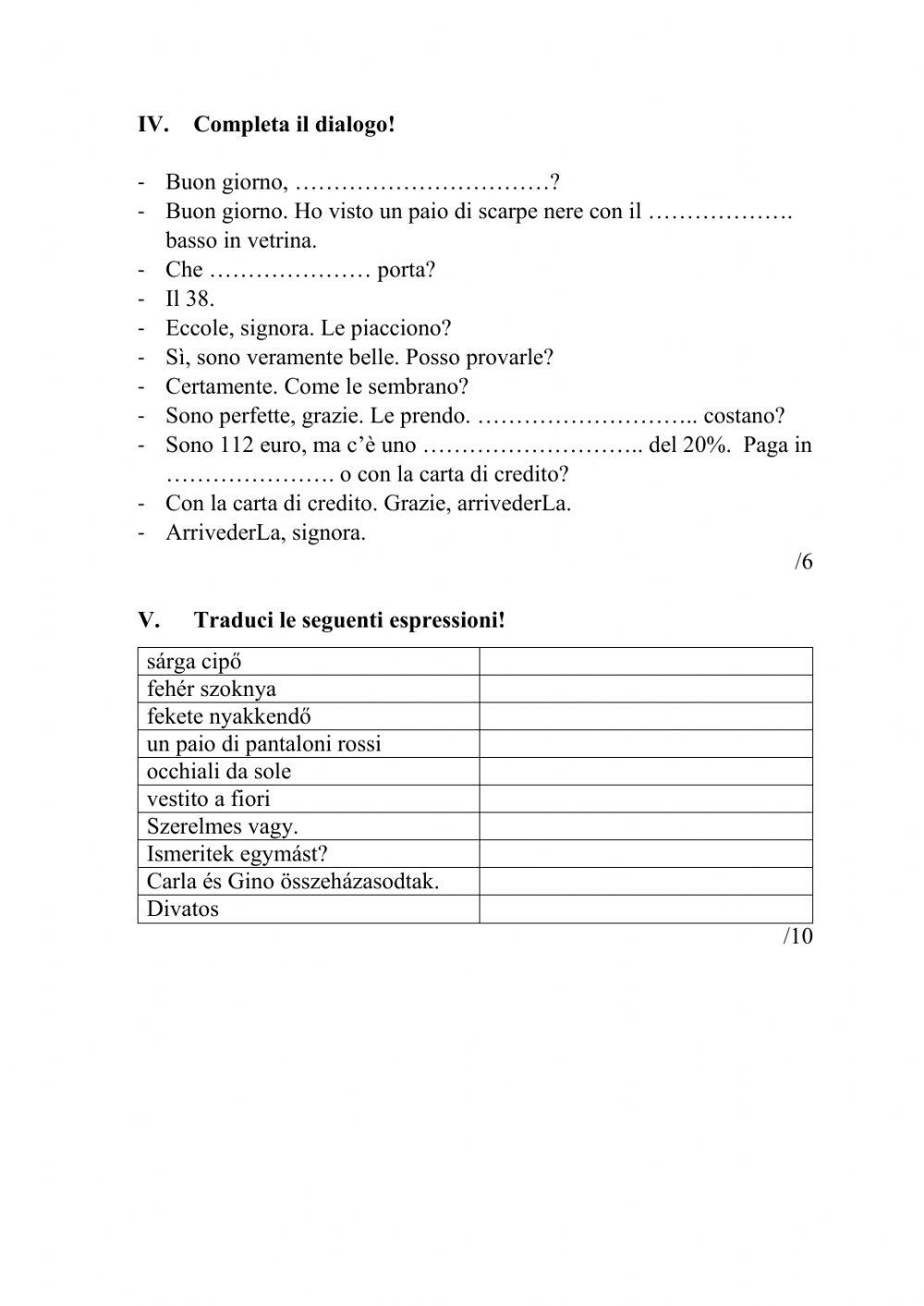 Abbigliamento e verbi riflessivi