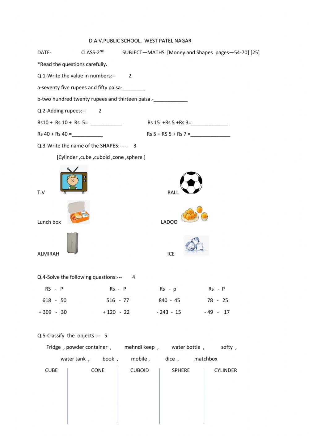 Math mamtamahendru Live Worksheets