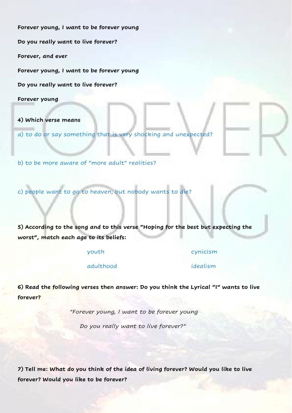Listening - Forever Young, Alphaville