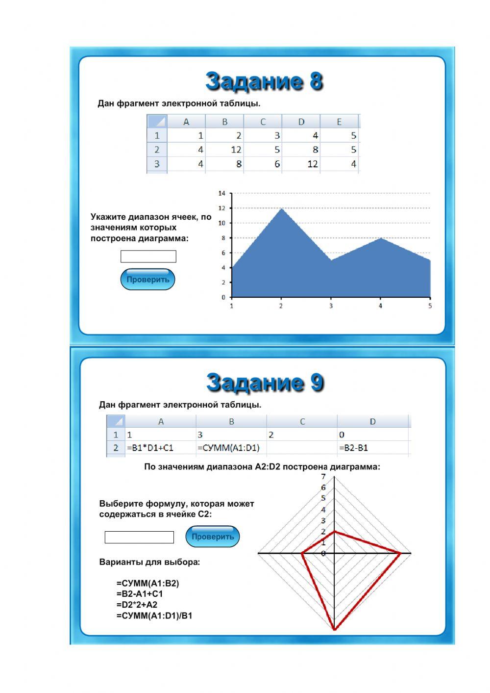 Визуализация данных в электронных таблицах worksheet | Live Worksheets