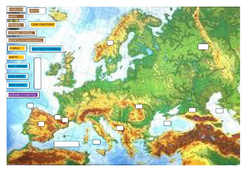 Control mapa físico de Europa