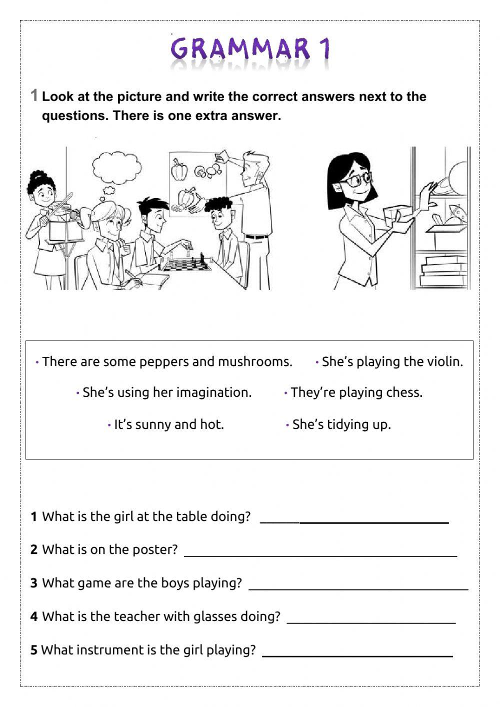 Kids 4 - grammar 1 - final exam