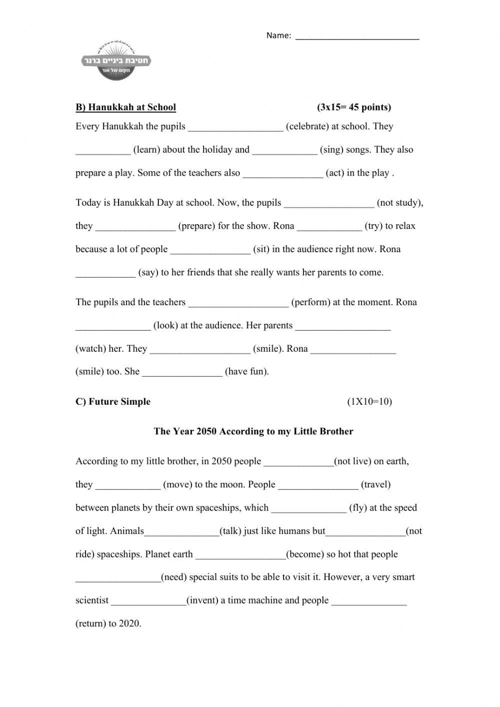 Grammar 9th (simple, prog, future)