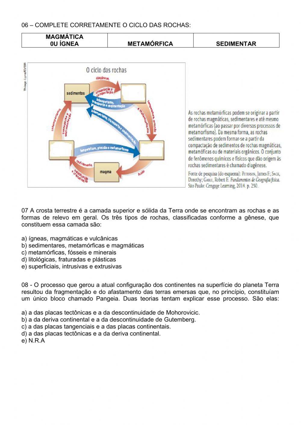 1º ANO Estrutura Geológica da Terra