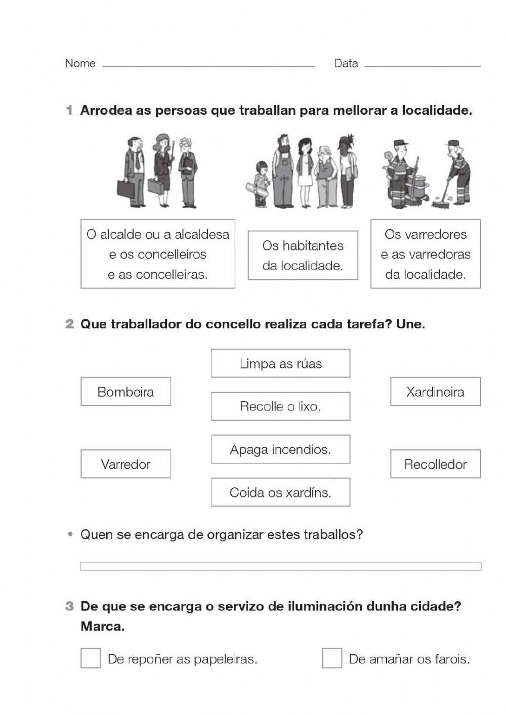 A localidade e os servizos municipais
