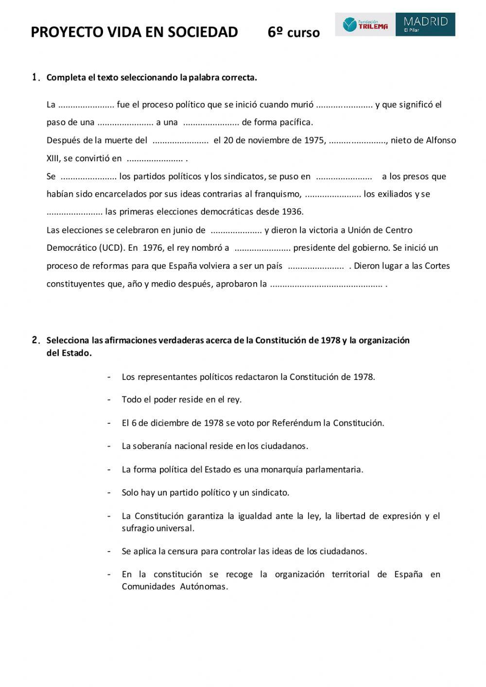 VIDA EN SOCIEDAD 6º