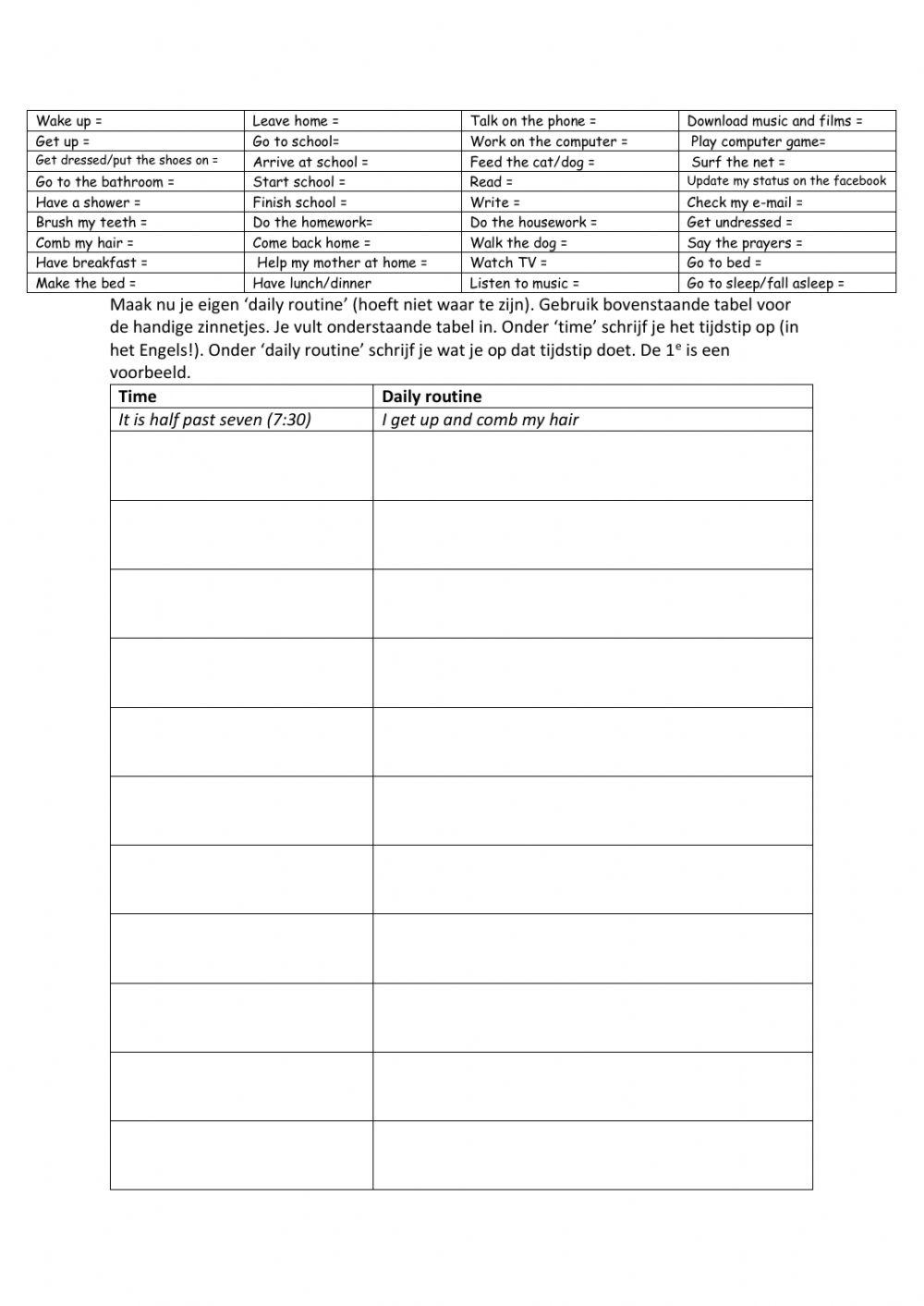Present Simple daily routine worksheet | Live Worksheets